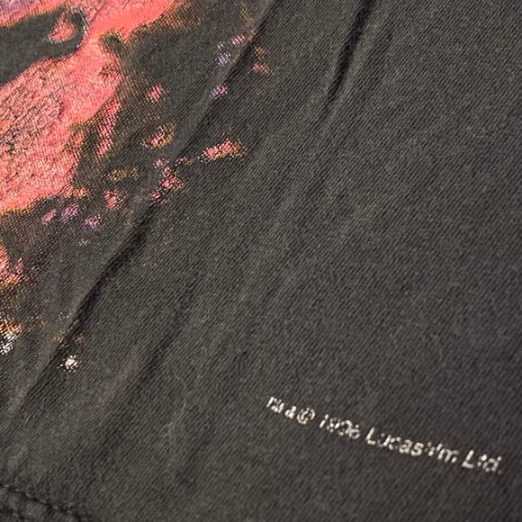 Vintage 1996 Star Wars Darth Vader AOP Spellout Movie Promo Faded Tee Size Large - Picture 2 of 8